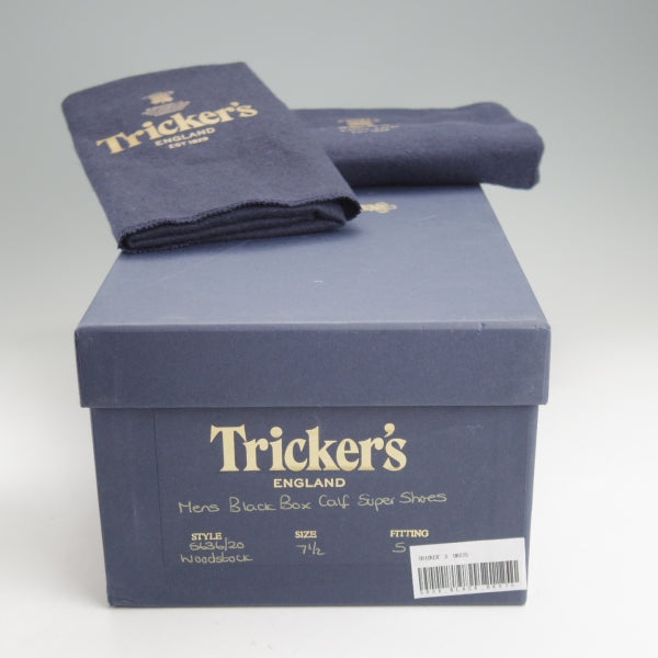 極上★トリッカーズ SIZE 7.5【定価￥132,000-★ダイナイトソール/Woodstock/5636】プレーントゥ/カントリーシューズ/黒/Tricker's★n653