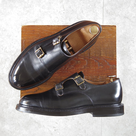 極上★CALMANTHOLOGY/カルマンソロジー SIZE 6.5【定価￥108,900-★ダブルモンク/A6674】CLAYNWAX/黒/メンズ★o696