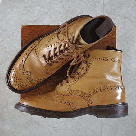 極上★トリッカーズ SIZE 7.5【定価￥143,000-★ダイナイトソール/MALTON/1001 Burnished】M2508/カントリーブーツ/薄茶/Tricker's★o697