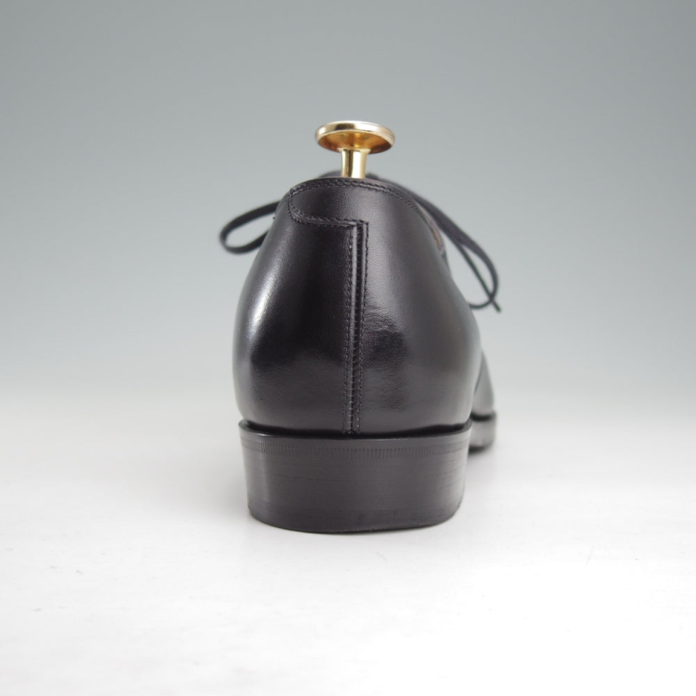 極上★RENDO/レンド US7C程度【足の細い方用モデル(8451)★仏デュプイ社カーフのオーダー品/シューツリー付】ストレートチップ/黒★o149