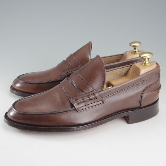 極美品★トリッカーズ SIZE 5.5【現行定価10万円以上★コインローファー/M7825】カーフ/COFFEE BURNISHED/濃茶/メンズ/Tricker's★o694