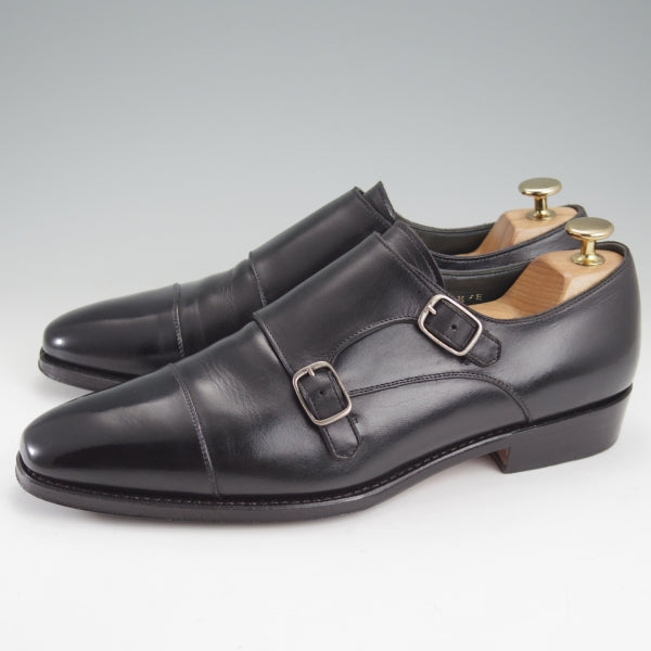 極上★Perfetto/ペルフェット SIZE 7.5【グッドイヤーウェルテッド製法★ZERBINO別注/ダブルモンク】カーフ/黒/メンズ★n655