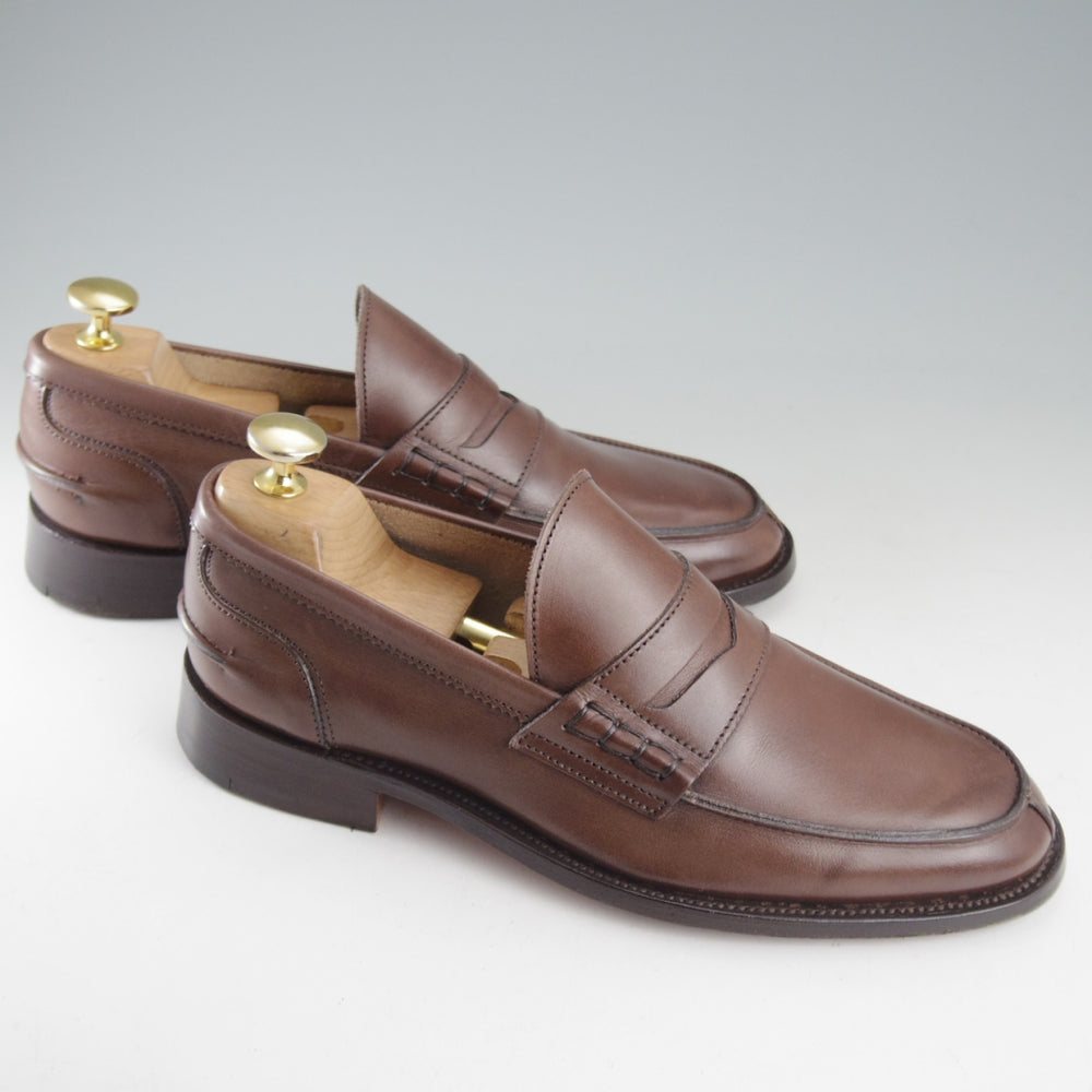極美品★トリッカーズ SIZE 5.5【現行定価10万円以上★コインローファー/M7825】カーフ/COFFEE BURNISHED/濃茶/メンズ/Tricker's★o694