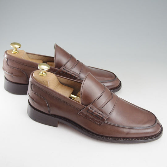 極美品★トリッカーズ SIZE 5.5【現行定価10万円以上★コインローファー/M7825】カーフ/COFFEE BURNISHED/濃茶/メンズ/Tricker's★o694