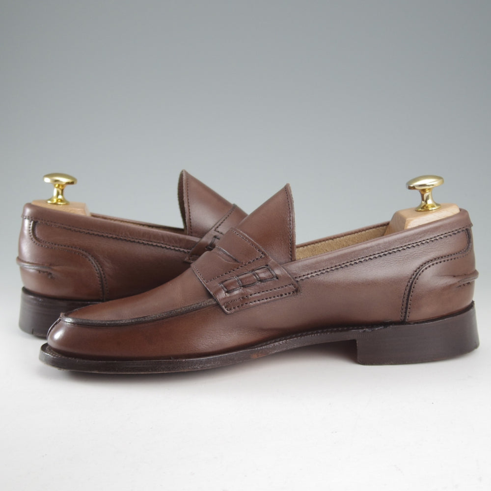極美品★トリッカーズ SIZE 5.5【現行定価10万円以上★コインローファー/M7825】カーフ/COFFEE BURNISHED/濃茶/メンズ/Tricker's★o694