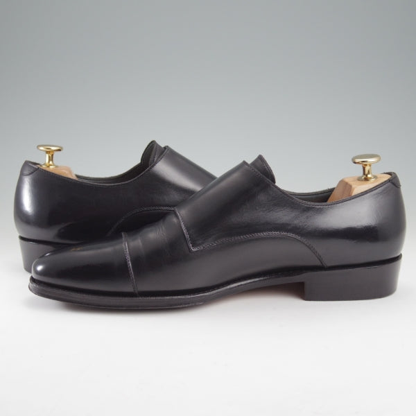 極上★Perfetto/ペルフェット SIZE 7.5【グッドイヤーウェルテッド製法★ZERBINO別注/ダブルモンク】カーフ/黒/メンズ★n655