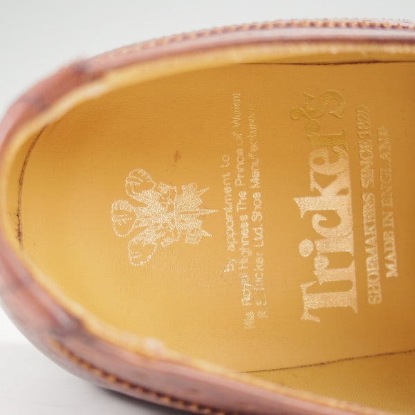 ほぼ試着程度★トリッカーズ SIZE 7【現行定価10万円以上★ミュージアムカーフ/TRENTON】クォーターブローグ/8038/濃茶/Tricker's★n141