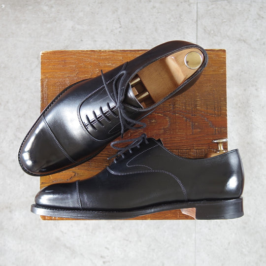 極美品★(英)チーニー 6.5F【定価￥94,600-★アルフレッド/ALFRED】125ラスト/ストレートチップ/カーフ/黒/メンズ/CHEANEY★p281