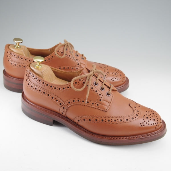極美品★トリッカーズ SIZE 8.5【定価￥132,000-★ダイナイトソール/BOURTON/シーシェイド】バートン/M5633/カーフ/茶/Tricker's★n142