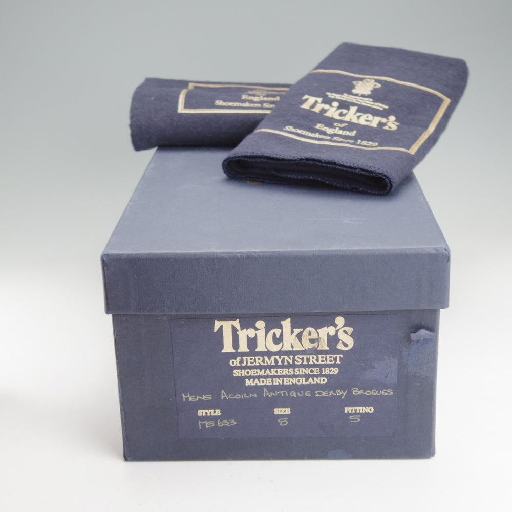 使用数回★トリッカーズ SIZE 8【定価￥132,000-★BOURTON/エイコンアンティーク】バートン/M5633/カントリーシューズ/薄茶/メンズ★o151