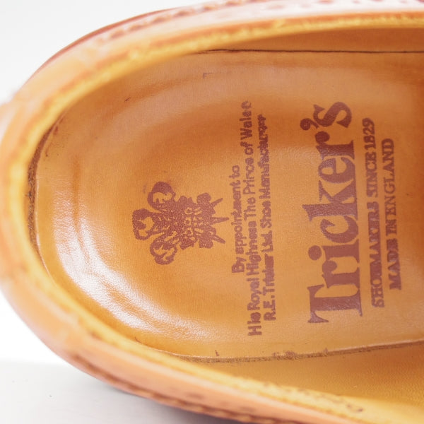 極美品★トリッカーズ SIZE 8.5【定価￥132,000-★ダイナイトソール/BOURTON/シーシェイド】バートン/M5633/カーフ/茶/Tricker's★n142