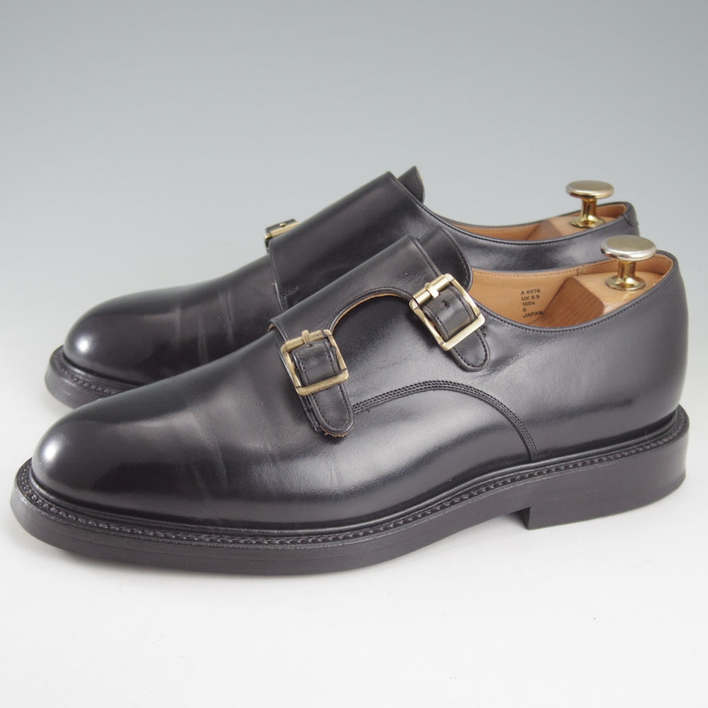 極上★CALMANTHOLOGY/カルマンソロジー SIZE 6.5【定価￥108,900-★ダブルモンク/A6674】CLAYNWAX/黒/メンズ★o696