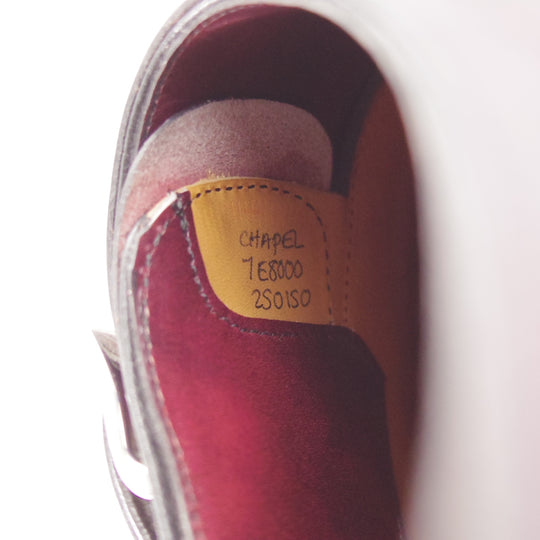 美品★ジョンロブ 7E【注文価格￥413,160-★バイリクエスト品/プレステージライン/CHAPEL】8000ラスト/ミュージアムカーフ/PLUM/赤茶★o154