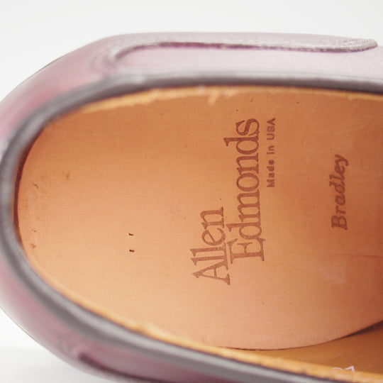 未使用★(米)アレンエドモンズ 8.5D【現行定価13万円程度★BRADLEY/Uチップ】カーフ/MERLOT/赤茶/メンズ/ALLEN EDMONDS★o700