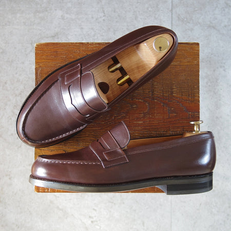 ★J.M.ウエストン 7.5E【現行定価￥156,200-★180/コインローファー】41ラスト/ボックスカーフ/濃茶/メンズ/Weston/ウェストン★o159