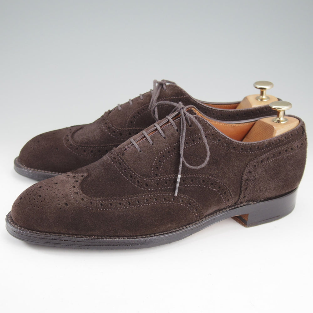 極美品★オールデン 9D【現行定価17万円以上★N9302/グラントラスト】フルブローグ/スエード/濃茶/メンズ/ALDEN★o157