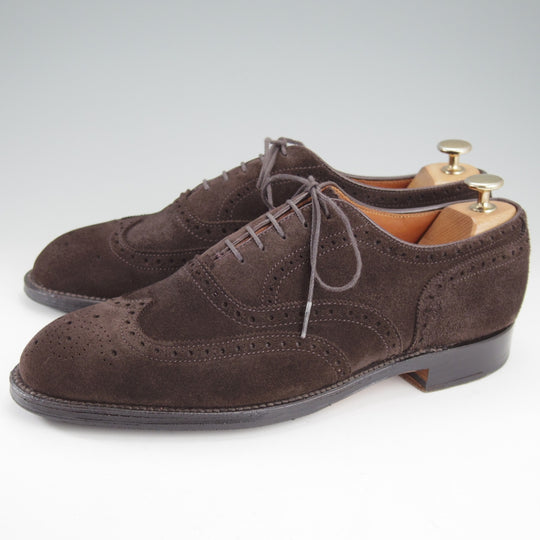 極美品★オールデン 9D【現行定価17万円以上★N9302/グラントラスト】フルブローグ/スエード/濃茶/メンズ/ALDEN★o157