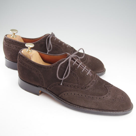 極美品★オールデン 9D【現行定価17万円以上★N9302/グラントラスト】フルブローグ/スエード/濃茶/メンズ/ALDEN★o157