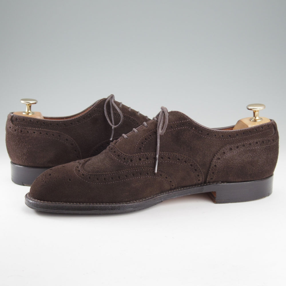 極美品★オールデン 9D【現行定価17万円以上★N9302/グラントラスト】フルブローグ/スエード/濃茶/メンズ/ALDEN★o157