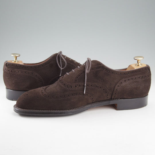 極美品★オールデン 9D【現行定価17万円以上★N9302/グラントラスト】フルブローグ/スエード/濃茶/メンズ/ALDEN★o157