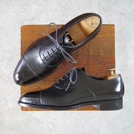 極美品★三陽山長 SIZE 7【定価￥99,000-★友二郎/R2010ラスト】ストレートチップ/カーフ/黒/メンズ/TOMOJIRO/Sanyo Yamacho★n672