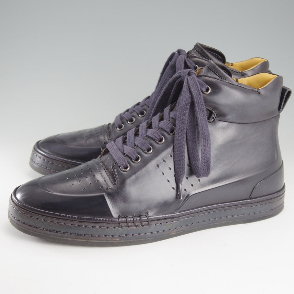 極美品★(仏)ベルルッティ SIZE 8.5【カリグラフィー(スクリット)仕様★PLAYTIMEコレクション/スニーカー】黒系パティーヌ/Berluti★o706