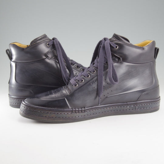 極美品★(仏)ベルルッティ SIZE 8.5【カリグラフィー(スクリット)仕様★PLAYTIMEコレクション/スニーカー】黒系パティーヌ/Berluti★o706