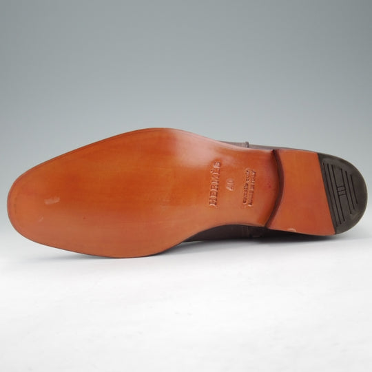 未使用★(伊製)HERMES/エルメス SIZE 40【ブラックラピド製法★サイドジップブーツ】バケッタレザー/濃茶/メンズ★n663