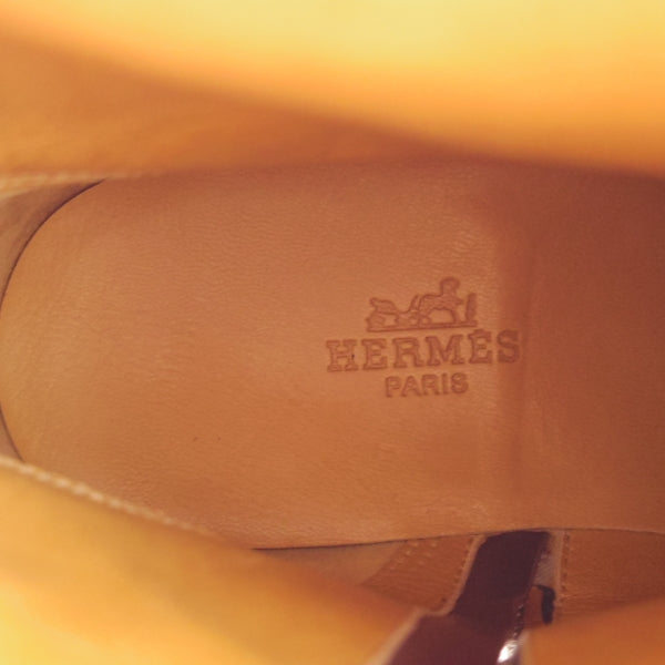 未使用★(伊製)HERMES/エルメス SIZE 40【ブラックラピド製法★サイドジップブーツ】バケッタレザー/濃茶/メンズ★n663