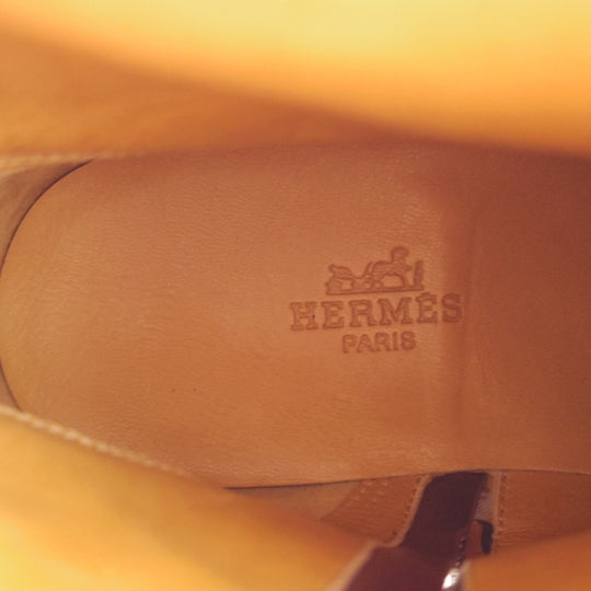 未使用★(伊製)HERMES/エルメス SIZE 40【ブラックラピド製法★サイドジップブーツ】バケッタレザー/濃茶/メンズ★n663