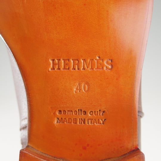 未使用★(伊製)HERMES/エルメス SIZE 40【ブラックラピド製法★サイドジップブーツ】バケッタレザー/濃茶/メンズ★n663