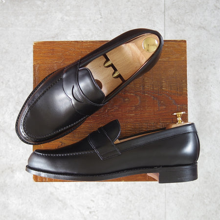 未使用★(英)チーニー 7F【定価￥94,600-★HUDSON/ハドソン】5203ラスト/コインローファー/カーフ/黒/メンズ/CHEANEY★o709