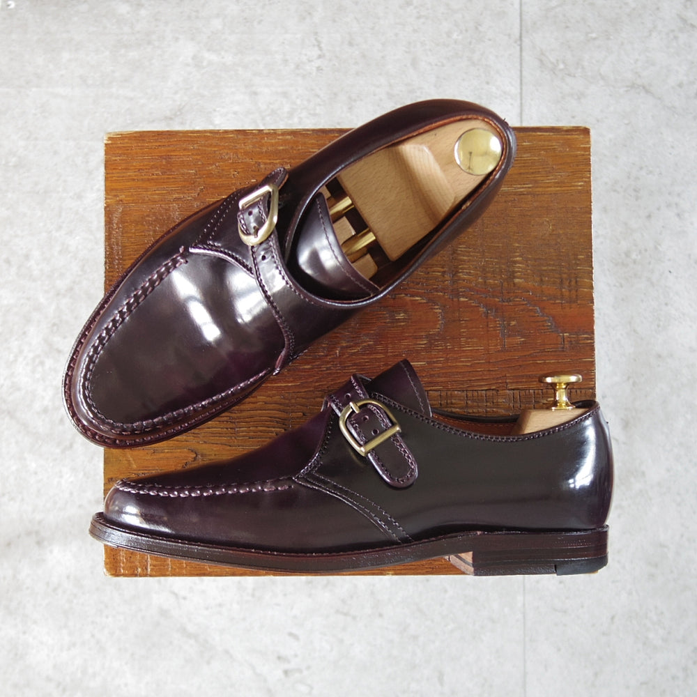 美品★オールデン 5.5D【現行定価20万円以上★コードバン仕様/モンクストラップ/N8406】ヴァンラスト/バンラスト/#8/赤茶/ALDEN★o717