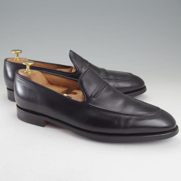極美品★ジョンロブ 8E【定価￥273,900-★ホールカット仕様のローファー/AMBLE/アンブル】4098ラスト/カーフ/黒/メンズ/JOHN LOBB★n666