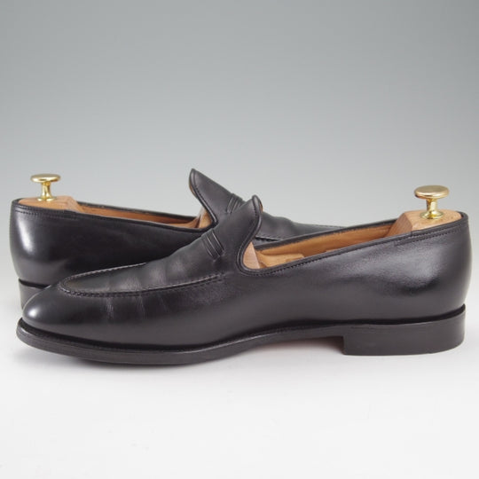 極美品★ジョンロブ 8E【定価￥273,900-★ホールカット仕様のローファー/AMBLE/アンブル】4098ラスト/カーフ/黒/メンズ/JOHN LOBB★n666