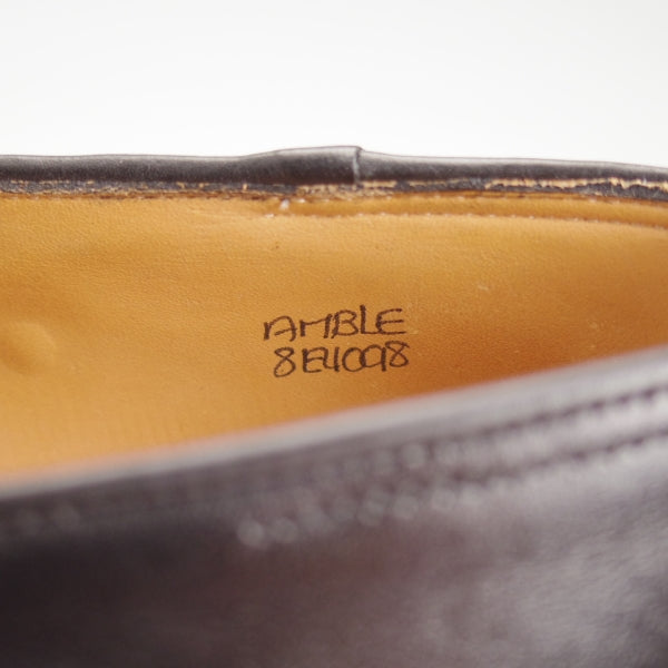 極美品★ジョンロブ 8E【定価￥273,900-★ホールカット仕様のローファー/AMBLE/アンブル】4098ラスト/カーフ/黒/メンズ/JOHN LOBB★n666