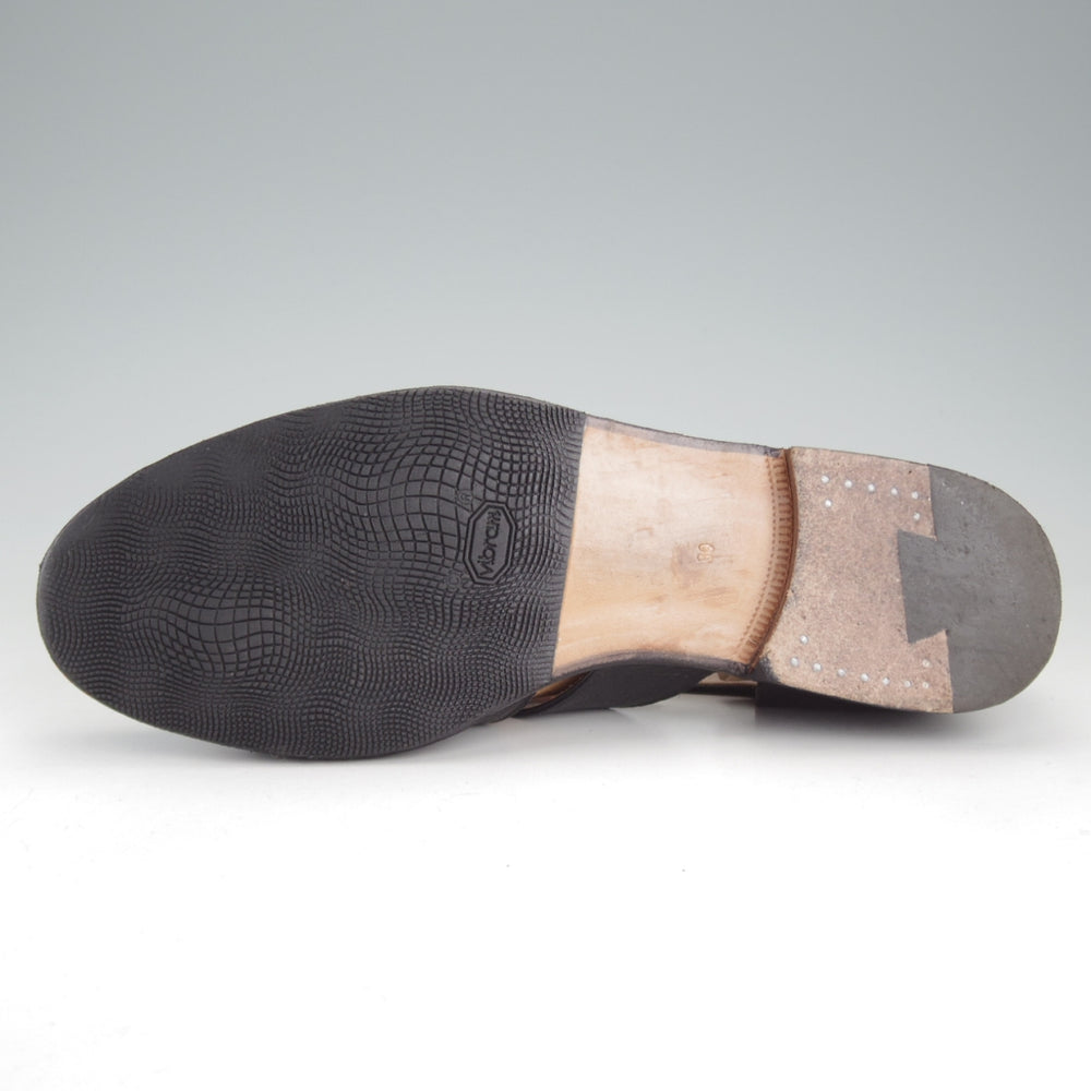 極上★(伊)F.LLIジャコメッティ SIZE 39【定価￥100,100-★グルカサンダル/FG166】FAUSTOラスト/グレインレザー/黒/Giacometti★p282