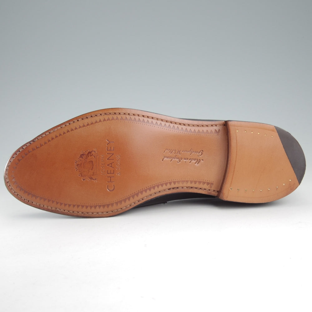 未使用★(英)チーニー 7F【定価￥94,600-★HUDSON/ハドソン】5203ラスト/コインローファー/カーフ/黒/メンズ/CHEANEY★o709