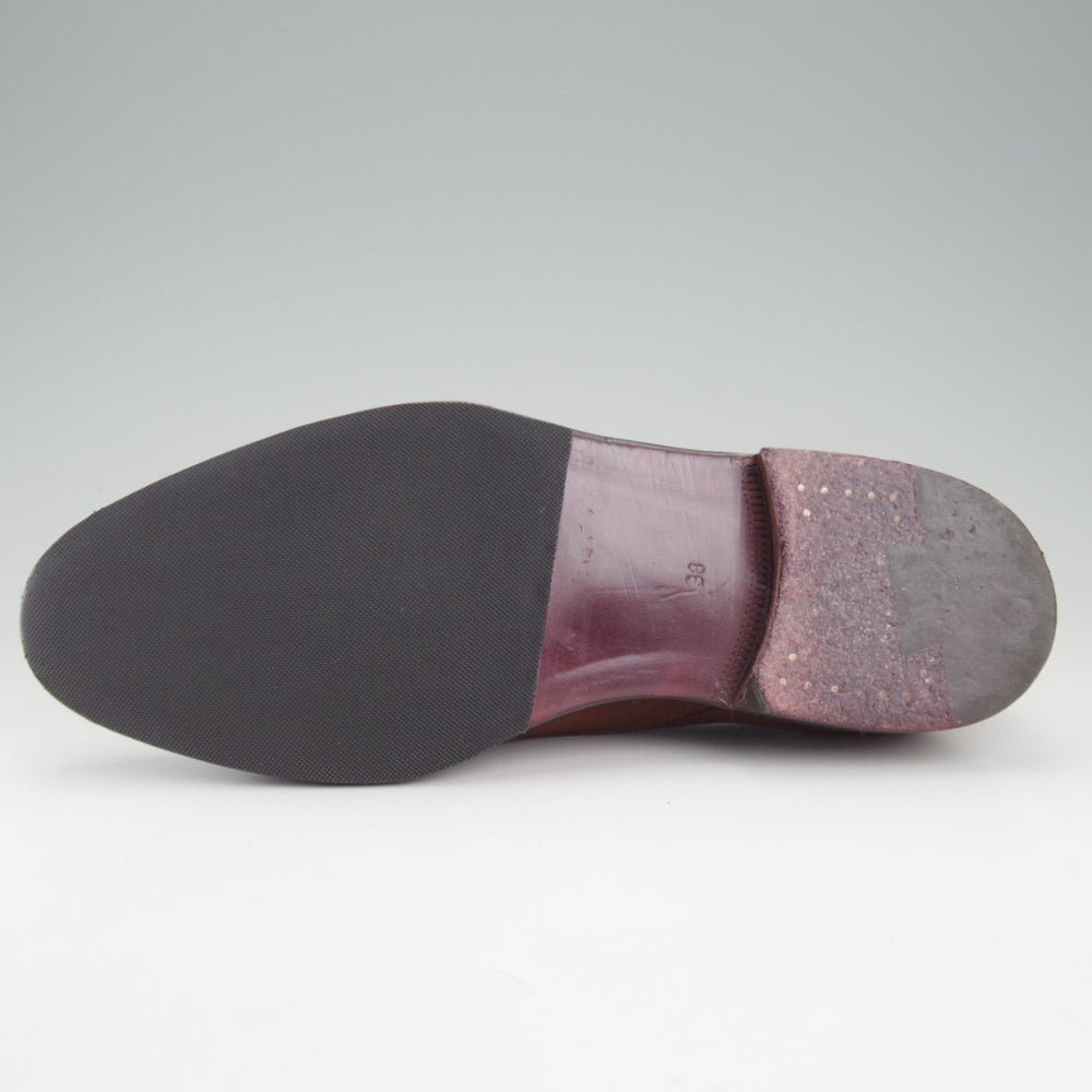極美品★(伊)F.LLIジャコメッティ SIZE 38【定価￥133,100-★(英)C.F.ステッド社のスーパーバック/FG498】モンクストラップ/茶★p283