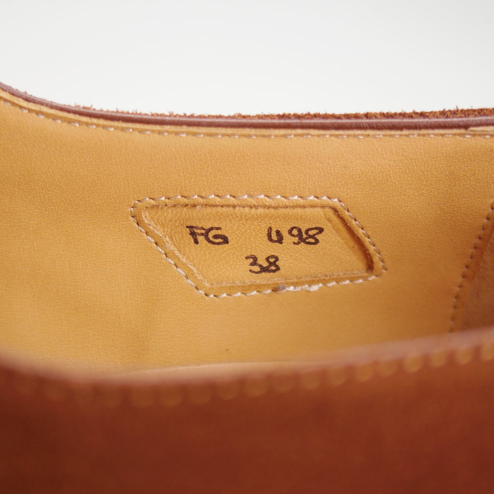極美品★(伊)F.LLIジャコメッティ SIZE 38【定価￥133,100-★(英)C.F.ステッド社のスーパーバック/FG498】モンクストラップ/茶★p283