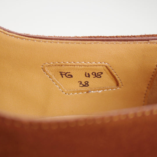 極美品★(伊)F.LLIジャコメッティ SIZE 38【定価￥133,100-★(英)C.F.ステッド社のスーパーバック/FG498】モンクストラップ/茶★p283