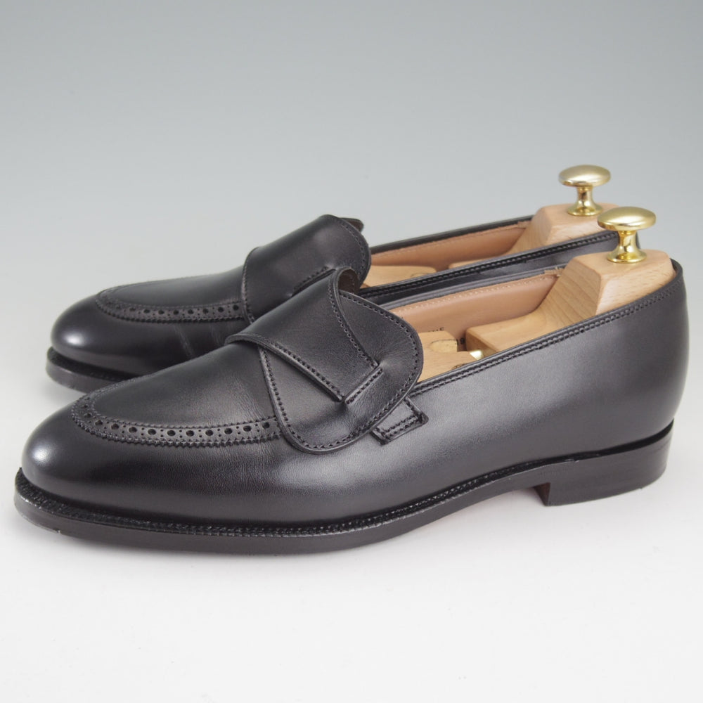 極美品★クロケット&ジョーンズ 5E【定価￥154,000-★BEAMS F別注/バタフライローファー/BRIMSTONE】302ラスト/カーフ/黒/メンズ★p284