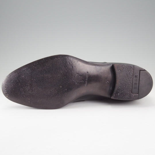 極美品★三陽山長 SIZE 7【定価￥99,000-★友二郎/R2010ラスト】ストレートチップ/カーフ/黒/メンズ/TOMOJIRO/Sanyo Yamacho★n672