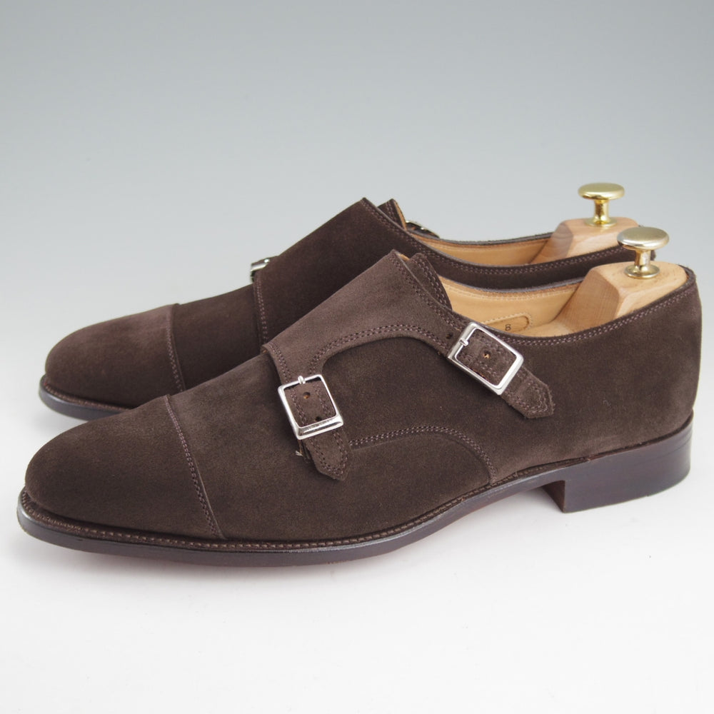 極美品★(英)アルフレッド・サージェント SIZE 8【定価￥87,480-★DARCY/ダブルモンク】スエード/濃茶/メンズ/ALFRED SARGENT★o714