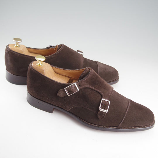 極美品★(英)アルフレッド・サージェント SIZE 8【定価￥87,480-★DARCY/ダブルモンク】スエード/濃茶/メンズ/ALFRED SARGENT★o714