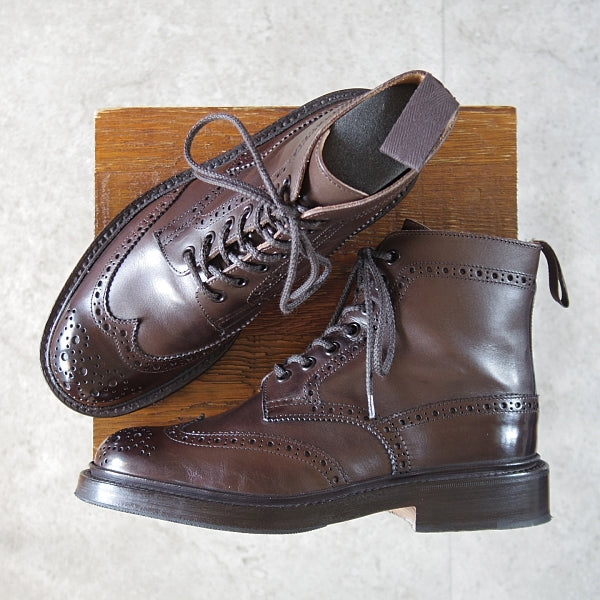極美品★トリッカーズ SIZE 5【定価￥143,000-★STOW/エスプレッソバーニッシュ】5634/カントリーブーツ/カーフ/濃茶/Tricker's★n686