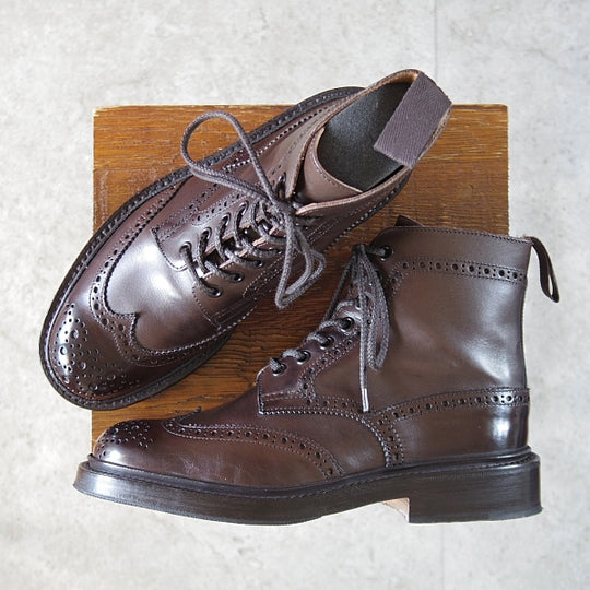 極美品★トリッカーズ SIZE 5【定価￥143,000-★STOW/エスプレッソバーニッシュ】5634/カントリーブーツ/カーフ/濃茶/Tricker's★n686