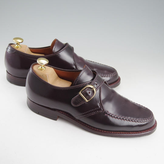 美品★オールデン 5.5D【現行定価20万円以上★コードバン仕様/モンクストラップ/N8406】ヴァンラスト/バンラスト/#8/赤茶/ALDEN★o717