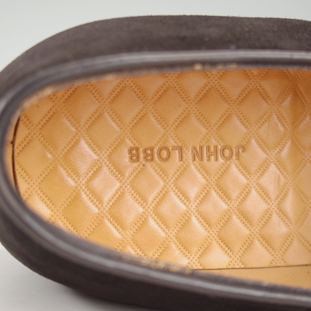 極美品★ジョンロブ 7E【定価￥242,000-★EDMOND/タッセルローファー/TENSILE】0221Lラスト/スエード/黒/メンズ/JOHN LOBB★o718