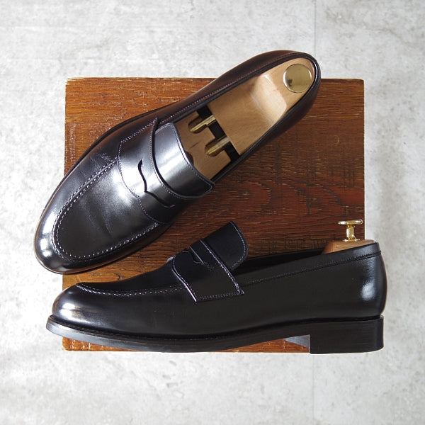 極美品★TLB Mallorca/ティーエルビー SIZE 7【現行定価6万円以上★コインローファー/520】カーフ/黒/メンズ★n165